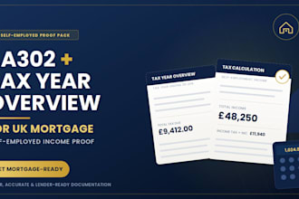 prepare your sa302 tax calculation and tax year overview for mortgage