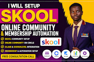 setup skool online community circle so kajabi gohighlevel membership automation