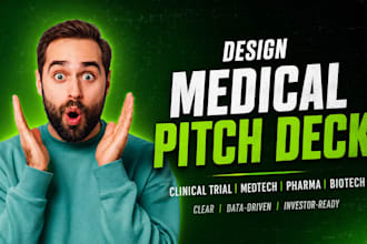 design medical pitch deck, clinical trial, medtech, pharma, biotech presentation