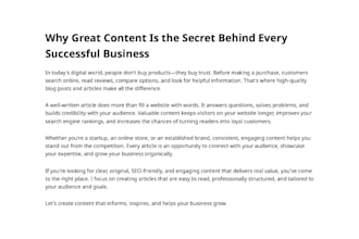 write seo blog post and articles