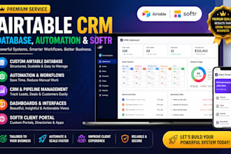 build airtable CRM, database and automation with softr, database crm in 24 hours