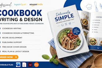 write, design your recipe cookbook for amazon KDP and ingramspark