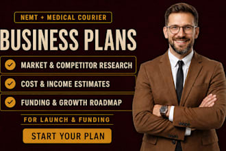 write a nemt or medical courier startup business plan for launch or funding