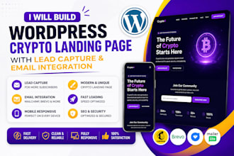 build wordpress crypto landing page with lead capture and email integration