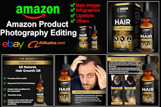 do commercial product photo retouching, image editing and amazon product listing