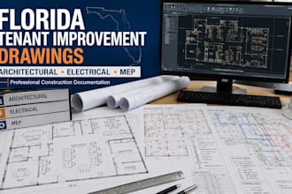 florida tenant improvement architectural drawings, electrical, and mep drawings