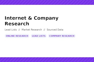 conduct internet research, company research, and build lead lists