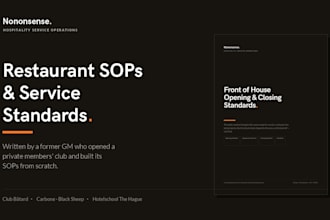 write restaurant sops, service standards, and staff training manuals