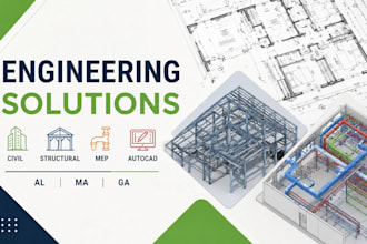 review and draw civil and structural engineer, mep plan, autocad alabama ma ga