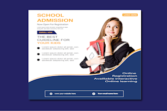 design a professional school admission  and education banner