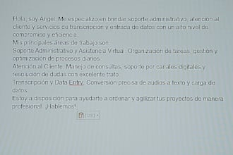 soporte administrativo transcripcion texto
