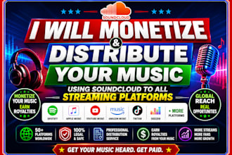 monetize and distribute your music using soundcloud to all streaming platforms