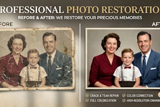 professionally restore, repair, and colorize old or damaged photos