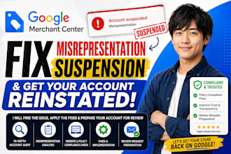 fix google merchant center misrepresentation and suspension