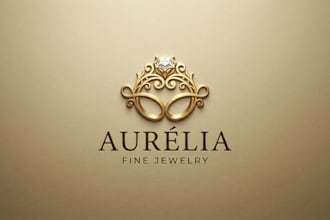 design a luxury gold ring logo for your jewelry brand