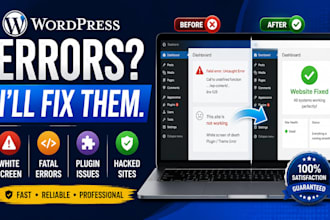 fix wordpress errors, fatal errors and hacked websites