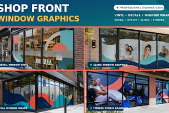design window graphics, storefront decals, shopfront signage vinyl sticker fast