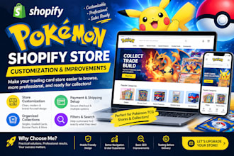 design customize pokemon card shopify store with product filters and collections