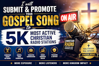 submit and promote your gospel song to 5k christian radio stations