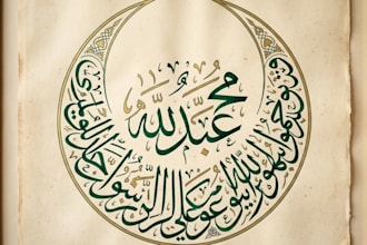 design a luxury arabic logo and modern kufic  calligraphy