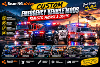 custom beamng drive emergency vehicle mods with realistic physics and lights