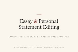 proofread and edit essays and personal statements