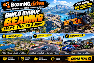 build unique beamng maps, beamng track and beamng mods