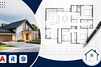draw custom family home floor plans, residential architectural drafting
