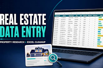do real estate data entry and property research