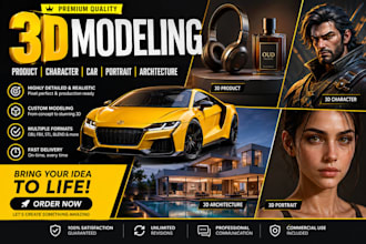 3dcar modelling 3d product 3d character 3d portrait 3d architecture 3d modeling