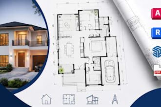 create complete residential architectural plans, floor plans, cad drafting