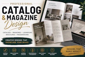 design a professional catalog magazine or brochure