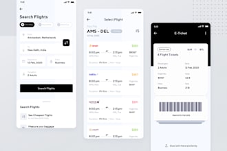 develop end to end flight booking app, ticket booking app with API integration