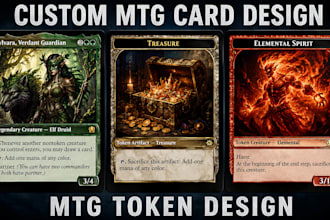 design custom mtg cards, tcg templates, commander and trading card art