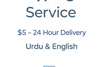 fast urdu and english typing and data entry