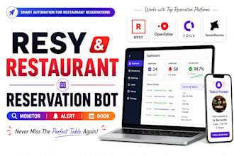build a resy reservation bot and booking automation bot for restaurants
