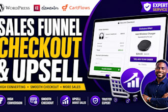 design wordpress elementor cartflows woocommerce sales funnel checkout upsell