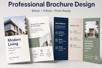 design trifold, bifold marketing brochures, flyers, and om real estate brochure