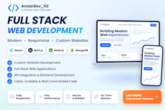 build a custom website, full stack website development