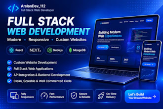 build a custom website, full stack website development