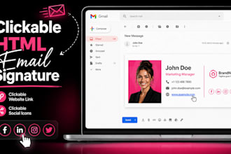 create clickable HTML email signature and animated email outlook signature