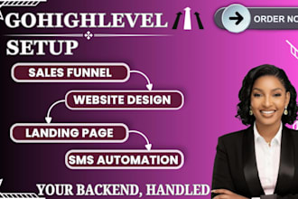 build gohighlevel sales funnel,ghl website,ghl landing page and SMS automation