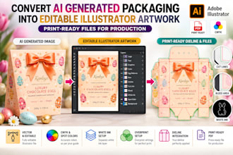 convert ai generated packaging into editable illustrator print ready artwork