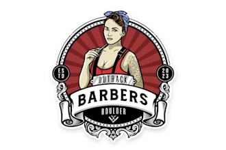 design custom barbershop salon business logo