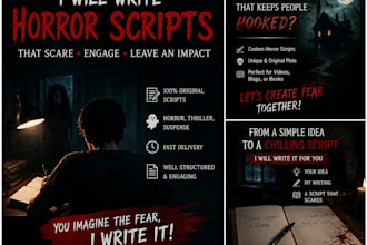 write engaging viral horror and suspense scripts for reels or shorts