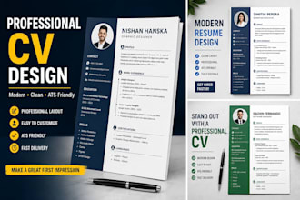 professionally design a modern CV or resume