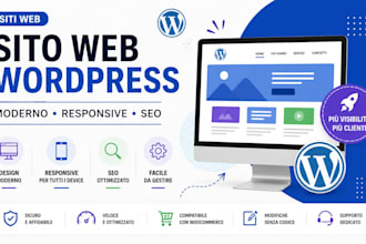 creare un sito web wordpress professionale, moderno, responsive e ottimizzato se