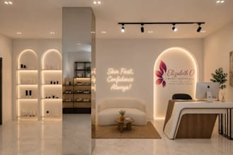 render3dcosmetic store interior,retail shop,boutique salon design,reception desk