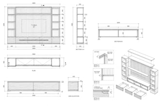 draw detailed furniture shop drawings and construction drawings