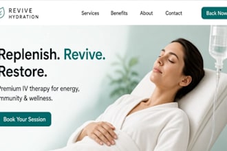 design wix iv therapy website with mobile hydration booking leads